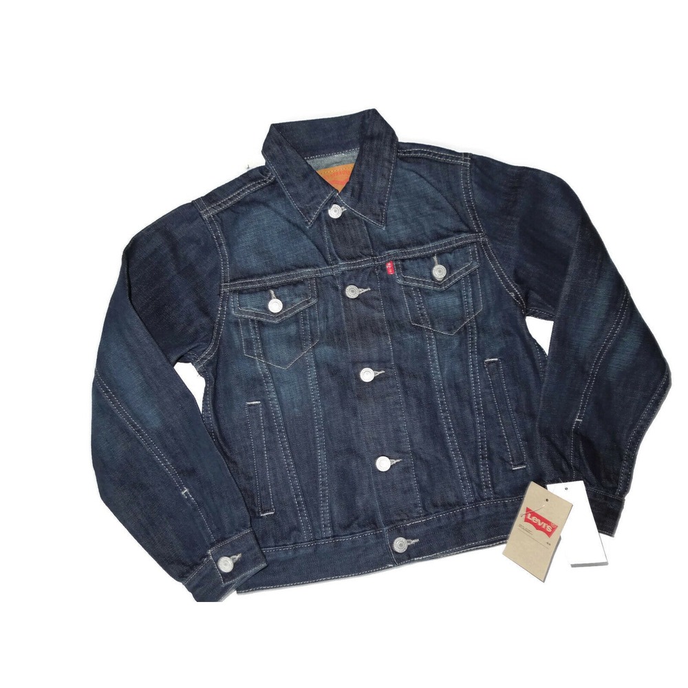 Levi's‎ Levi Big Boys Denim Trucker Jacket Dark Medium M 10 - 12 Years